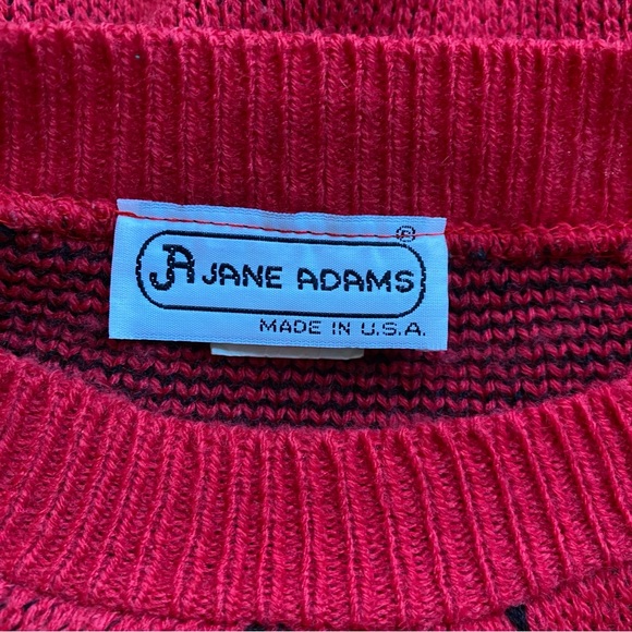 Vintage 80s Jane Adams Bear Country U.S.A. continuous print sweater One Size - Picture 2 of 5